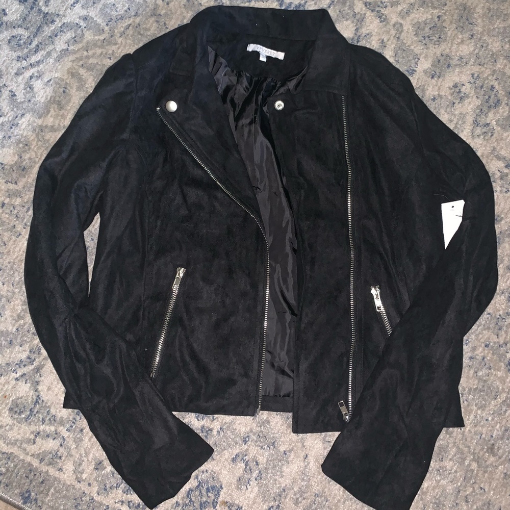 Faux Suede Moto Jacket